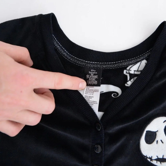 Disney The Night Before Christmas Black Half Button Down  Shirt Large - Picture 10 of 10